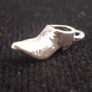 Tiny WOODEN SHOE Sterling silver pendant Taxco